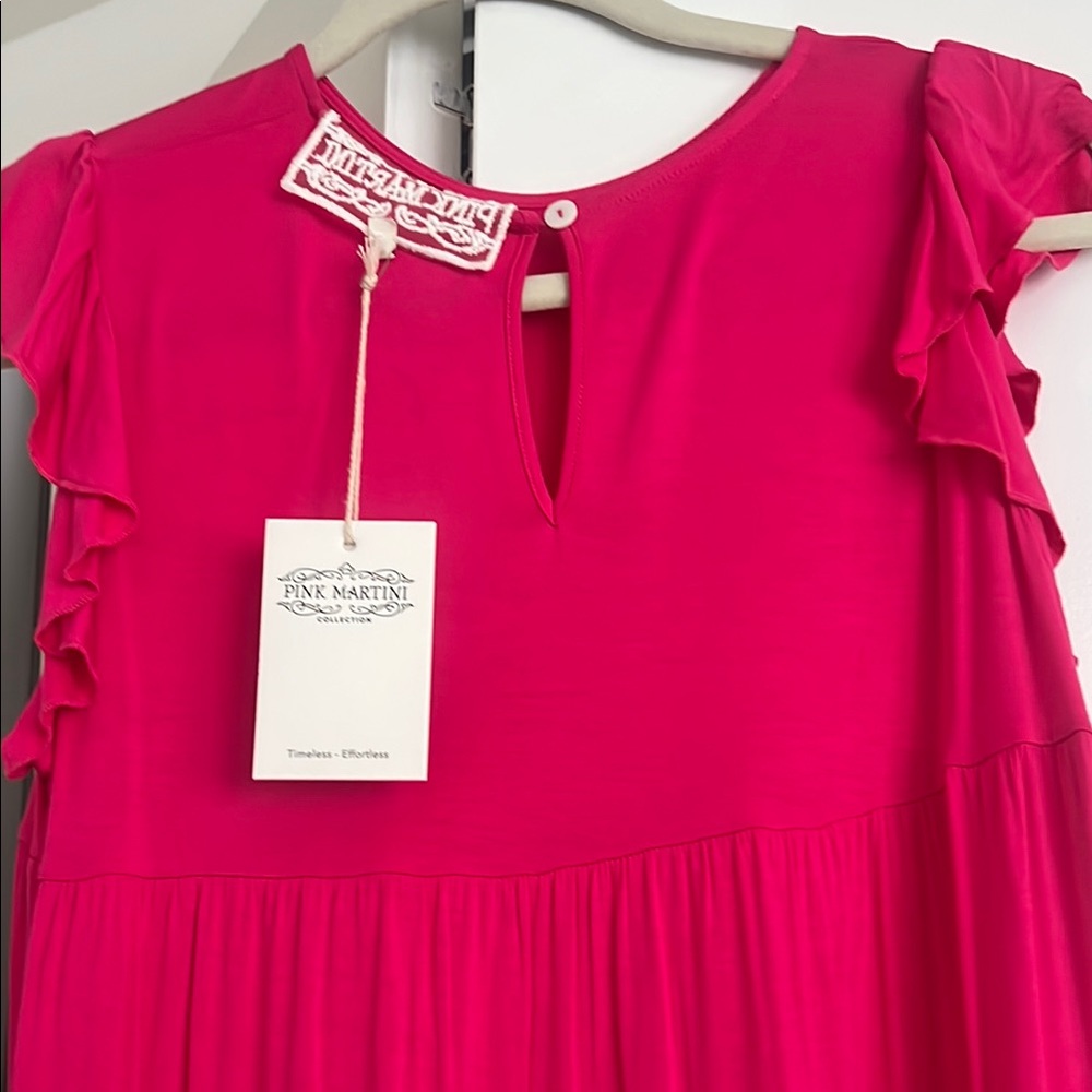 Pink Ruffled Midi/Calf Length Dress - Picture 2 of 3